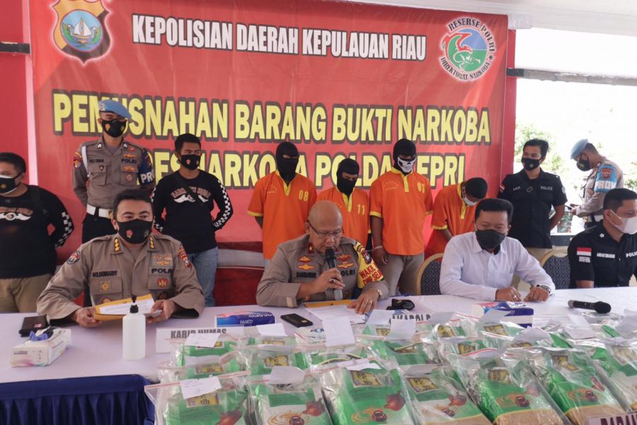 Pemusnahan Barang Bukti Narkoba Oleh Polda Kepri